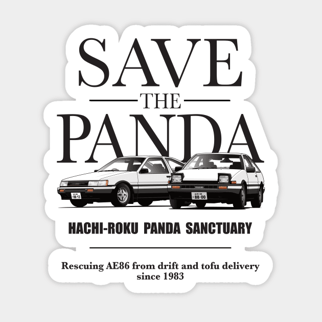 Save the Panda AE86 Sticker by 8800ag